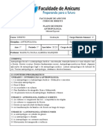 Plano de Curso de Antropologia Jurídica - Disciplina Especial