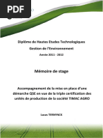 DHET - Mémoire Stage Certification QSE Roullier - Auteur Lucas Ternynck