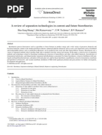 A Review of Separation Technologies in Current and Future Bio Refineries