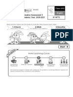 Formative Assessment 3 Academic Year: 2020-2021: Class UKG English