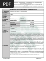 Informacion Básica Del Programa de Formacion Titulada: Analisis Y Desarrollo de Software