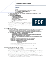 Tour Packaging and Costing Proposal Rubrics