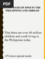 Legal Basis of Sped in The Philippines and Abroad