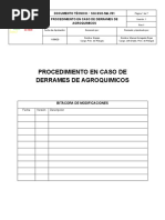 Procedimiento en Caso de Derrames de Agroquimicos