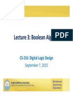 Lecture 3: Boolean Algebra: CS-216: Digital Logic Design