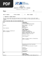 Form 14 Notice of Transfer of Shares of A Company: Companies Act Chapter 42:01