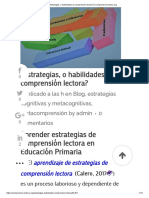 ¿Estrategias, o Habilidades de Comprensión Lectora