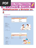 Multiplicación y División de Números Enteros para Quinto de Primaria