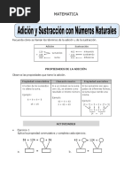 Adición y Sustracción Con Números Naturales para Quinto de Primaria