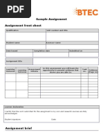 Pearson BTEC Level 5 HND Diploma Sample Assignment Template