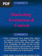 Marketing Evaluation & Control: Marketing Audit Marketing Audit Marketing Audit