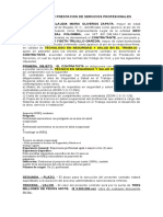 Modelo Contrato de Prestacion de Servicios Con Abogado para Intervenir en Proceso Administrativo Sancionatorio Por Visita de Habilitacion