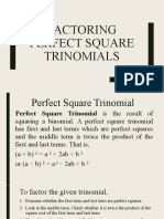 Factoring Perfect Square Trinomials