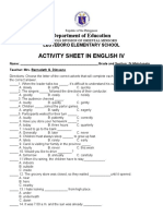 Activity Sheet in English 4 3RD Quarter From Lessons 1 and 2