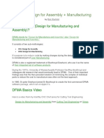 DFMA DFM DFA Design For Manufacturing and Assembly