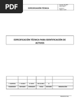 Especificación Técnica de Activos