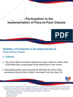 Eligibility of Participation To The Implementation of Face-to-Face Classes