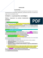 Unidad 1. La Perspectiva Sociológica: Sociología Objetivo de La Unidad de Aprendizaje