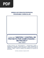 3.302.01 Gestión y Control de Proyecto Por PC - MS Project (R) (GFP)