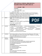 Class Viii Annual Syllabus (2021-22) - 2