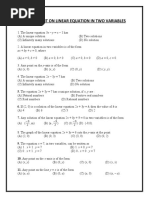 Linear Equation in Two Variables