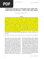 Employment Outcomes of Transition-Aged Adults With Autism Spectrum Disorders: A State of The States Report