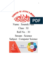 Name: Soumik Paul Class: XI Roll No.: 30 Stream: Science Subject: Computer Science