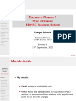 Corporate Finance 1 MSC Infinance Edhec Business School: Enrique Schroth