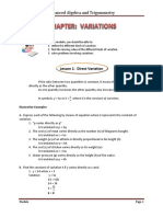 Advanced Algebra and Trigonometry: Lesson 1: Direct Variation