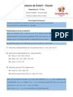 Ficha Sobre Polinómios - Matemática A