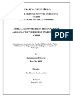 Ethical Responses From The Encyclical Laudato Si' To The Present Environmental Crisis