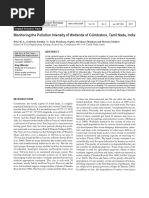 Monitoring The Pollution Intensity of Wetlands of Coimbatore, Tamil Nadu, India