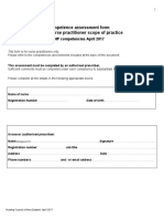 Competence Assessment Form For Nurse Practitioners (April 2017)