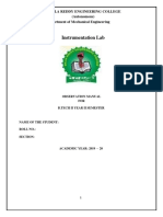 Instrumentation Lab: Malla Reddy Engineering College (Autonomous) Department of Mechanical Engineering