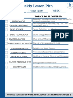 Weekly Lesson Plan: Pry 2 (7years) Third Term Week 1