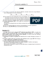 Devoir de Contrôle N°1 - Sciences Physiques - 3ème Technique (2014-2015) MR Adam Bouali