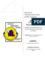 Análisis de Clasificación de Los Proveedores y Tipos de Compras