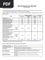 Minimum Expense Form 2022-2023: School of Graduate Studies