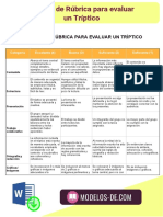 Modelo de Rúbrica para Evaluar Tríptico