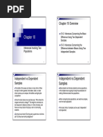 Chapter 10 Overview: Independent Vs Dependent Samples