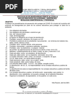 Protocolo de Bioseguridad, Nucleo Educ. Villa Rosario 2021