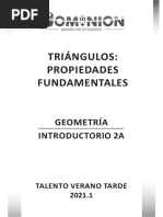 Geometría - TRIÁNGULOS - PROPIEDADES FUNDAMENTALES - Intro 2A