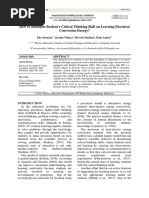 How To Stimulate Student's Critical Thinking Skill On Learning Electrical Conversion Energy?