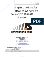 Operating Instructions For The Interface Converter FB's Serial-TCP 1109-03 Furness