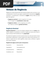 X - Sintaxe de Regencia