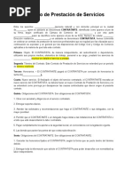 Modelo Contrato Prestacion de Servicios