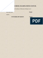 Accounts Paper 1 November 2007