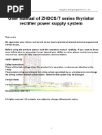 User Manual of ZHDCST Series Thyristor Rectifier Power Supply System