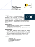 Programa Taller - de - Comunicacion - Oral - y - Escrita