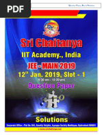 2019 - 12 01 19 - 1st Shift Jee Main - QPaperKey and Solutions